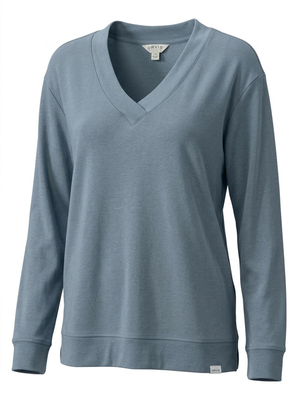 Orvis Knit Blue V-Neck Pullover Sweater Women Size S